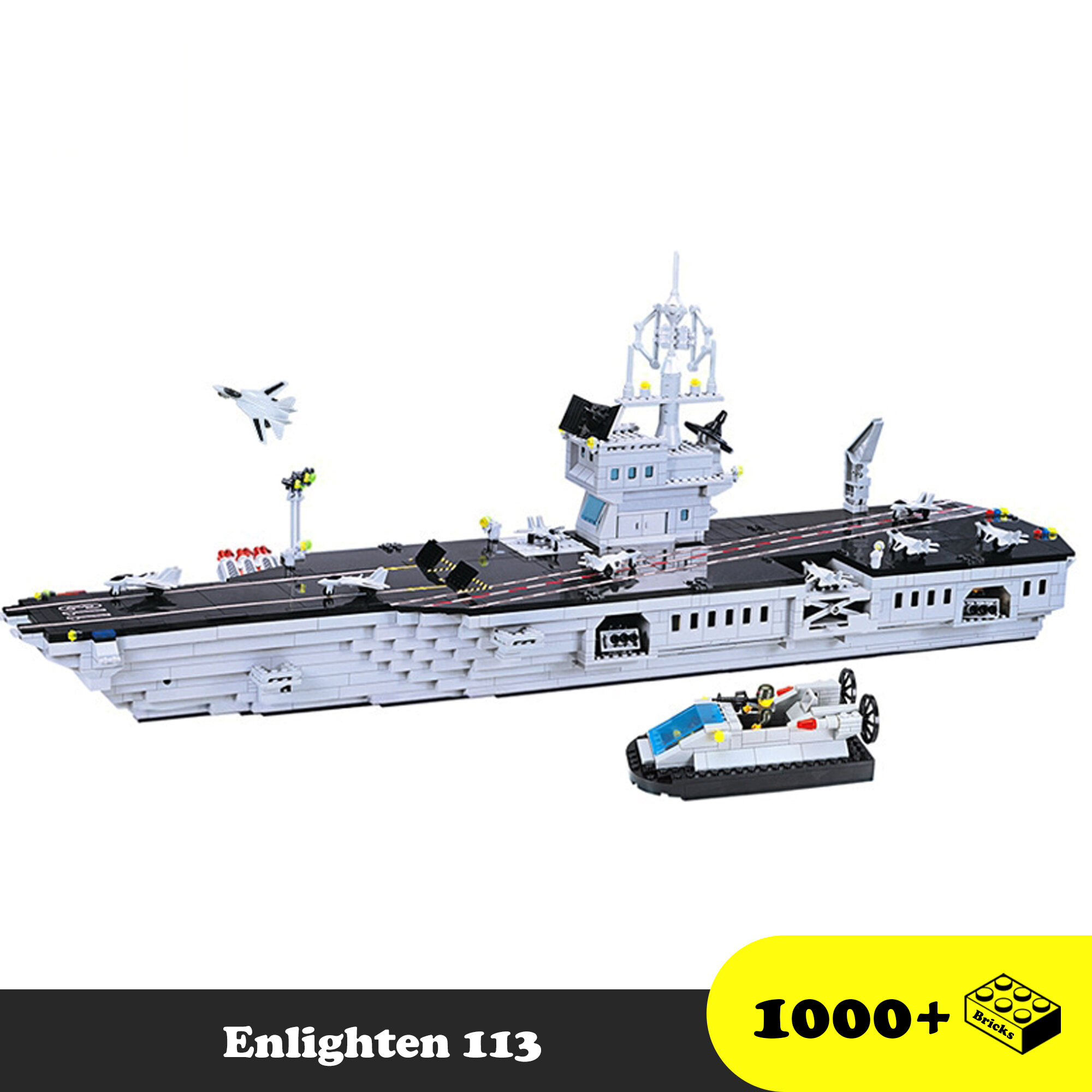 Lego Lắp Ráp Tàu Sân bay khổng lồ 113, Enlighten 113 Đồ chơi Xếp hình quân sự thuyền chiến, Mô hình quân sự [1000 mảnh ghép]