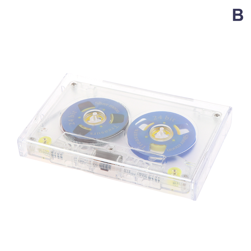 Meiluanoijasd Trong suốt băng cassette trường hợp vỏ nhựa Reels Cassette không có băng