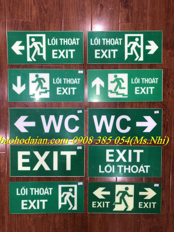 BIỂN THOÁT HIỂM EXIT DẠ QUANG KÍCH THƯỚC (35 X 15cm)- Hình thật