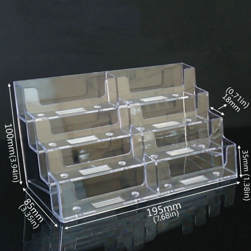 Table Storage Transparent Business Card Box Display Holder 4 Layers ...