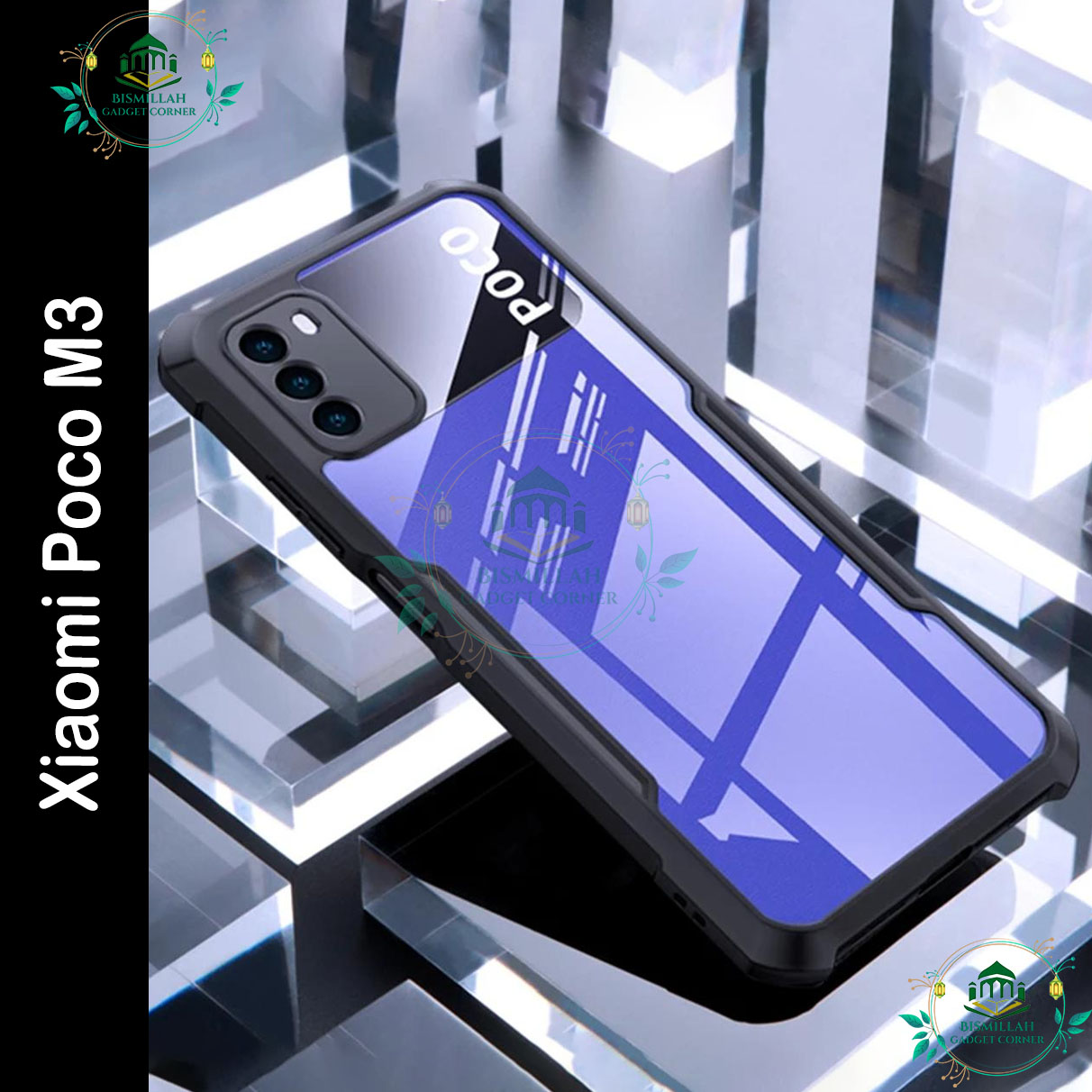 Xundd Back Cover for Xiaomi Poco M3 Transparent Hybrid Hard PC