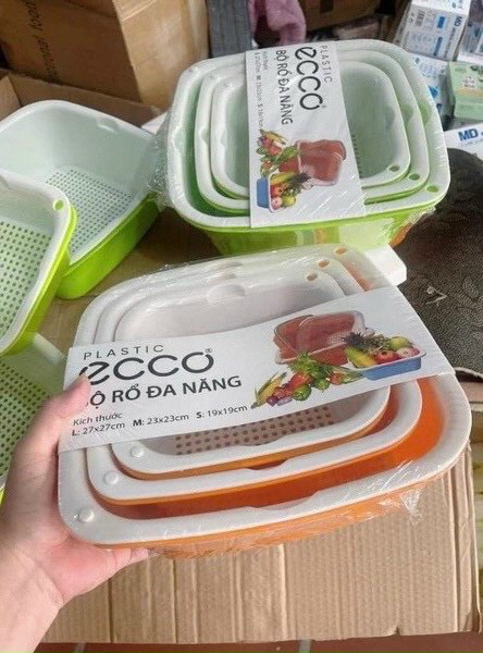 SÉT 6 MÓN GỒM 3 RỔ & 3 CHẬU NHỰA ECCO HÀNG VN