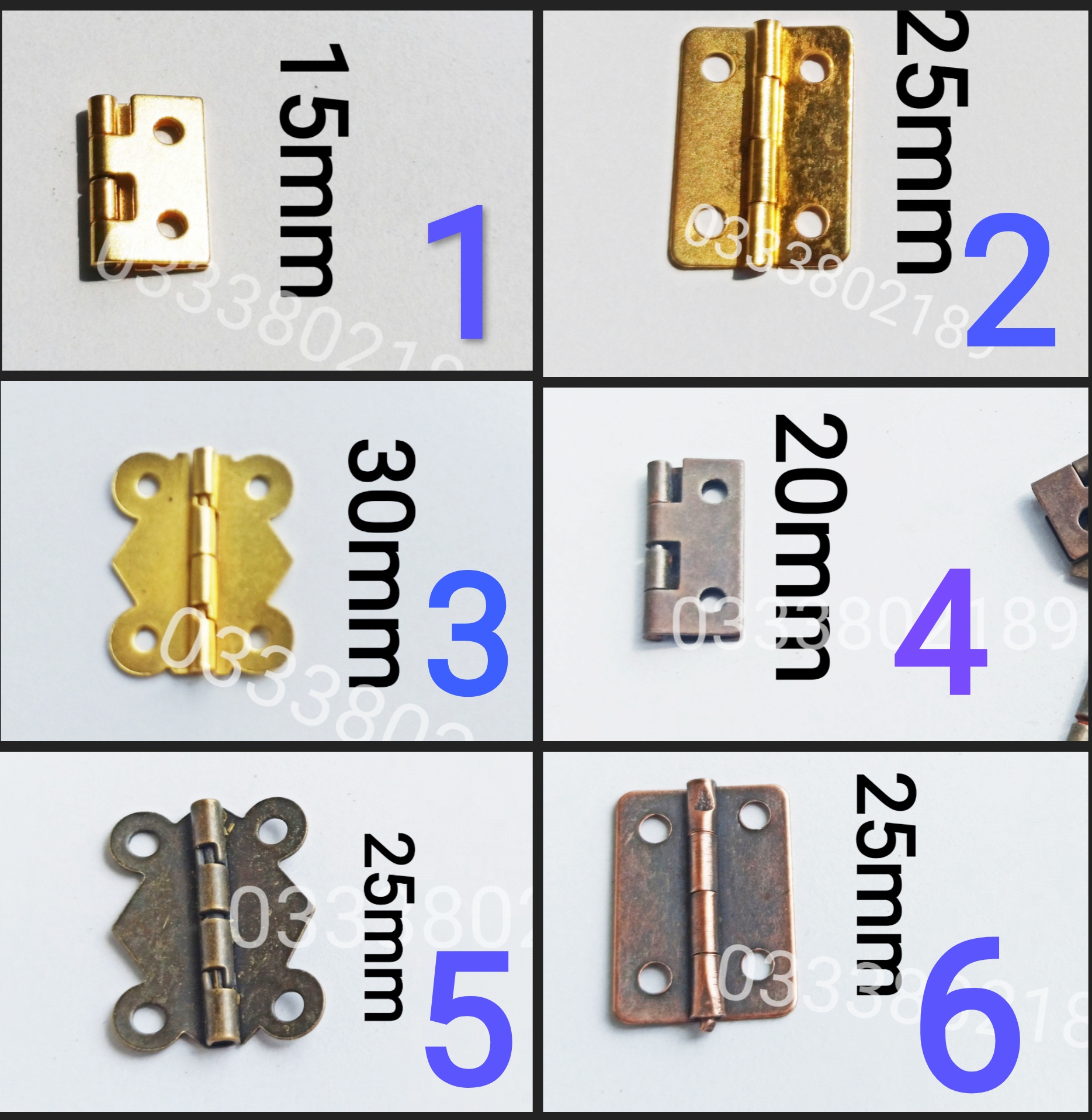 Bản lề mini (set 10 cái). Tặng kèm vít.
