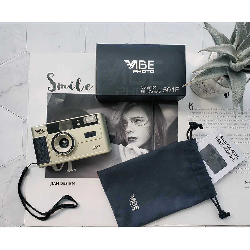 YL Camera] Vibe Photo 501F Vintage Retro 35mm Reusable Film Camera
