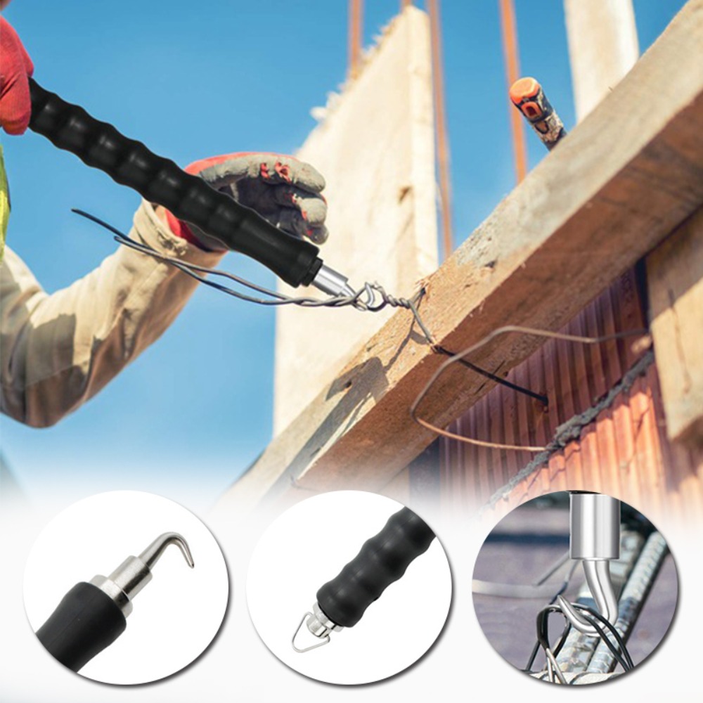 LITCHII Construction Tool Wire Twisting Tool Iron Wire Binding Bar Tying Hook Iron Hook Twister Hook Bar Hook Tie Wire Twister Rebar Hook Rebar Tie Hook