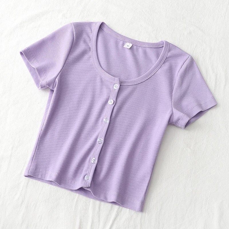 Áo croptop nút cài thật - Dolce