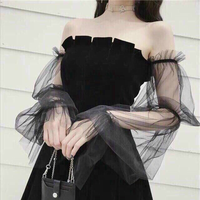 Đầm umi phối lưới trễ vai sexy fashionzero