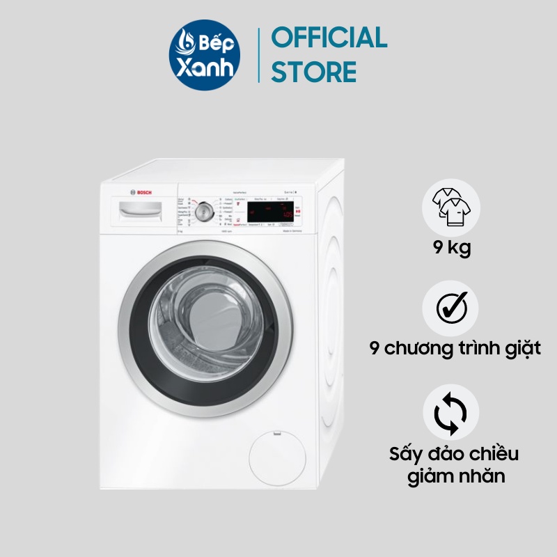 Máy giặt cửa ngang bosch waw28480sg - series 8 - 9kg - 9 chương trình giặt - động cơ không chổi than ecosilence drive™tm - hẹn giờ - nhập khẩu đức chính hãng