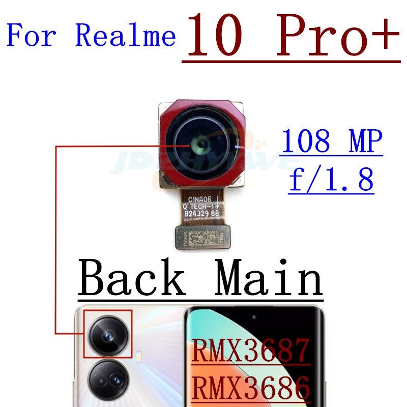 Phía Sau Phía Trước mô-đun máy ảnh Cho Oppo Realme 10 Pro Cộng Với 10T 5G Phía Trước Nhỏ Phải Đối Mặt Với Trở Lại Máy ảnh chính Cáp dẻo Reapir phụ tùng