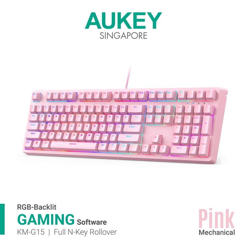 aukey keyboard pink