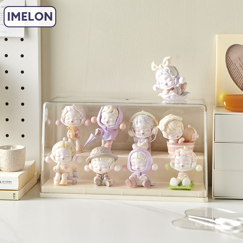 IMELON quả tặng miễn phí TOÀN CỬA HÀNG hộp nhựa trong suốt kệ decor bàn học Hộp mù gió kem hộp lưu trữ bảng trên cùng bụi bong bóng mart búp bê hiển thị trường hợp thang thủy triều chơi hình hiển thị đứng