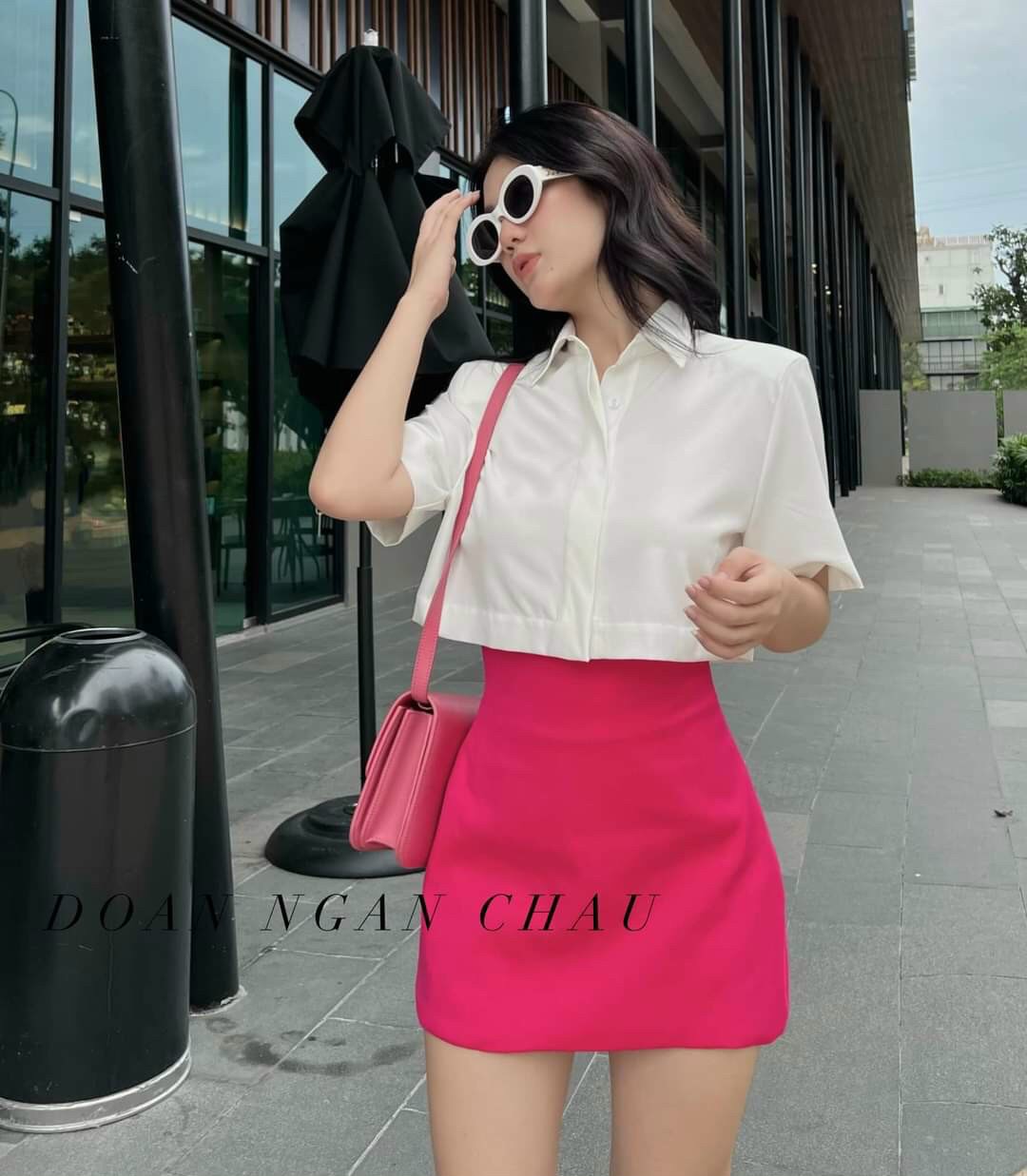 Set Bộ áo sơ mi kèm chân váy dễ thương