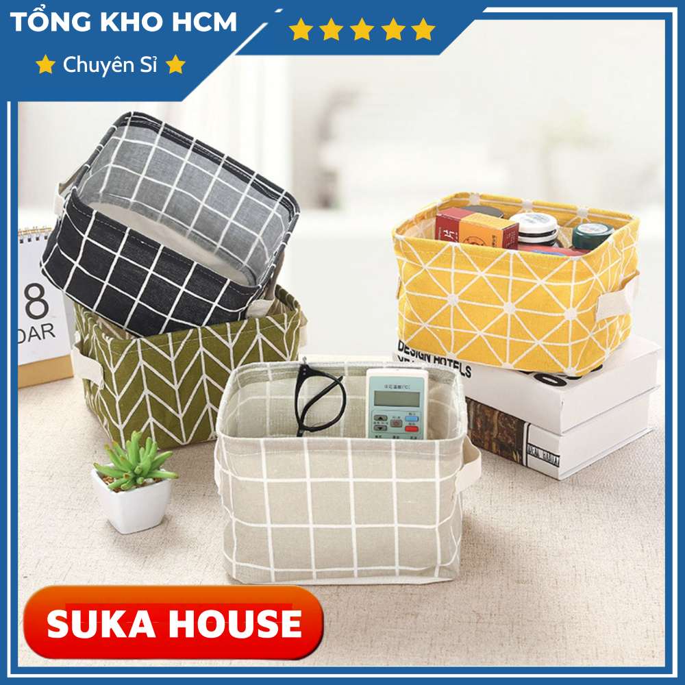 Giỏ Vải Vuông Đựng Đồ Cá Nhân Để Bàn Giỏ Đựng Đồ A3933