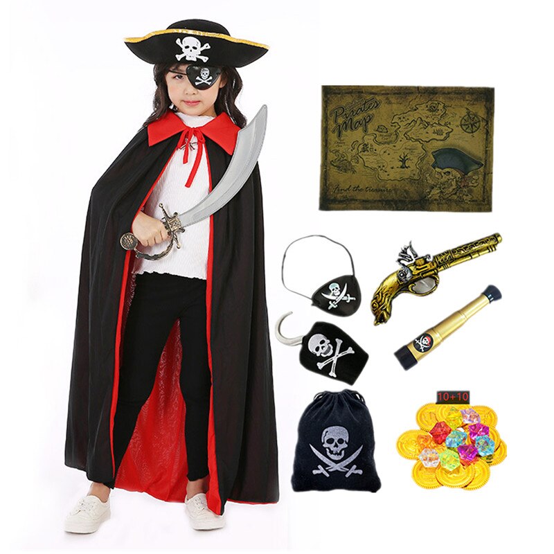 Pirate Cape Costume Children s Pirate Toy Set Halloween Pirate Captain