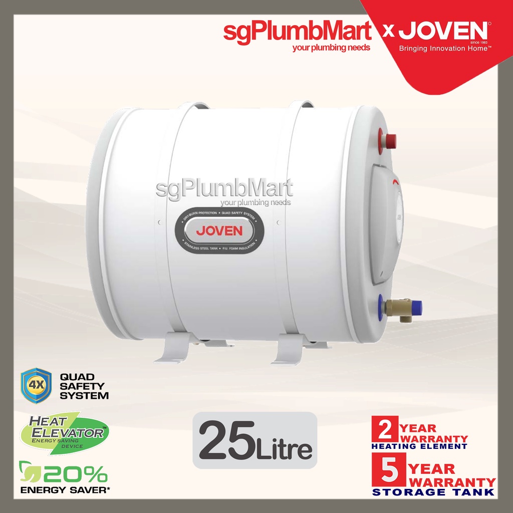 Joven x sgPlumbMart JSH25 Storage Water Heater (Heat Elevator) Joven Heater  25 Liters | Lazada Singapore