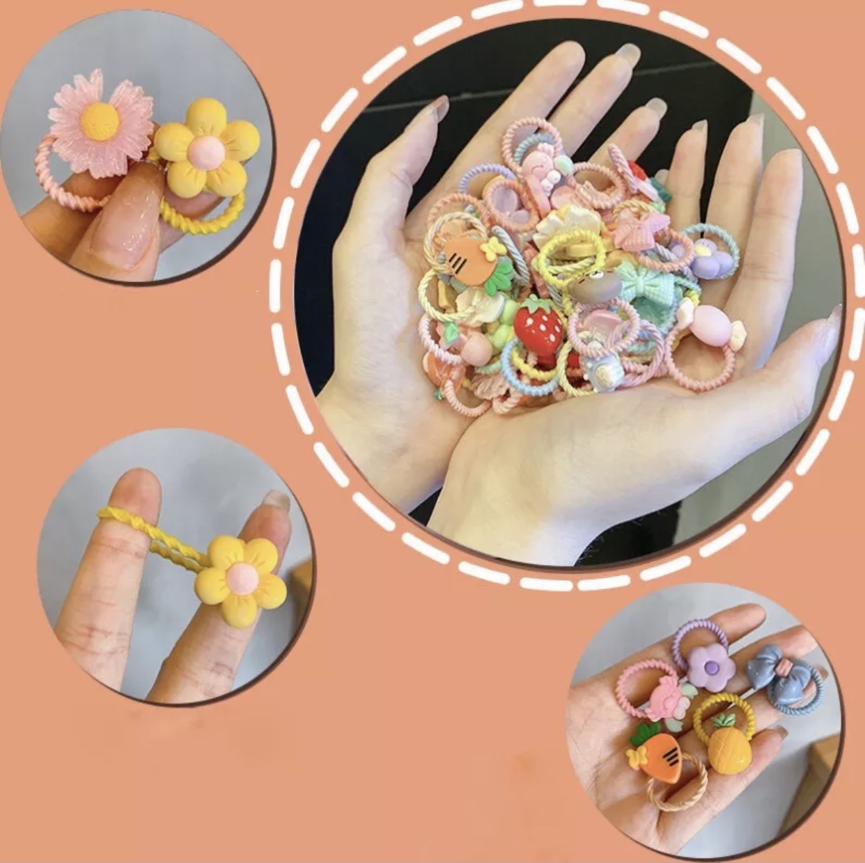 SET 4 DÂY CỘT TÓC MINI ĐÁNG YÊU CHO BÉ - DÂY CỘT TÓC CUTE MIKA MIKA