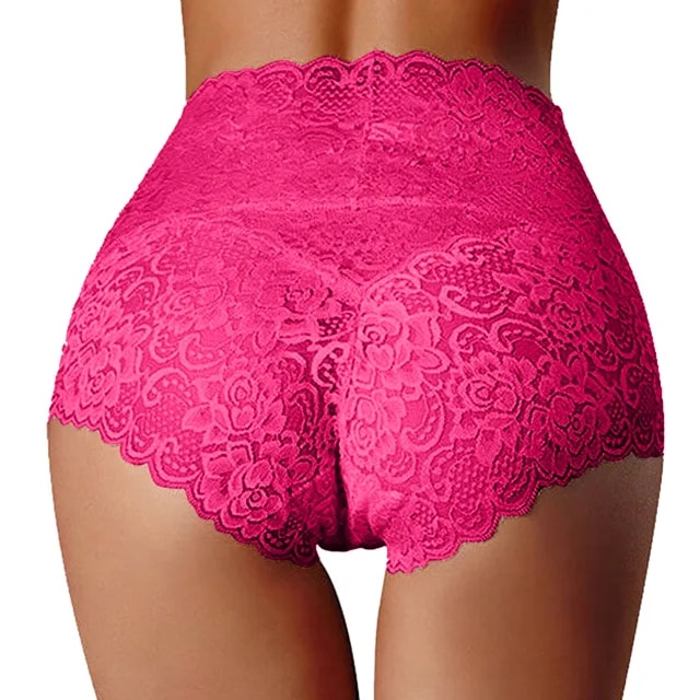 New Sexy High Waist Underwear Women'S Thin Hollow Lace Ladies