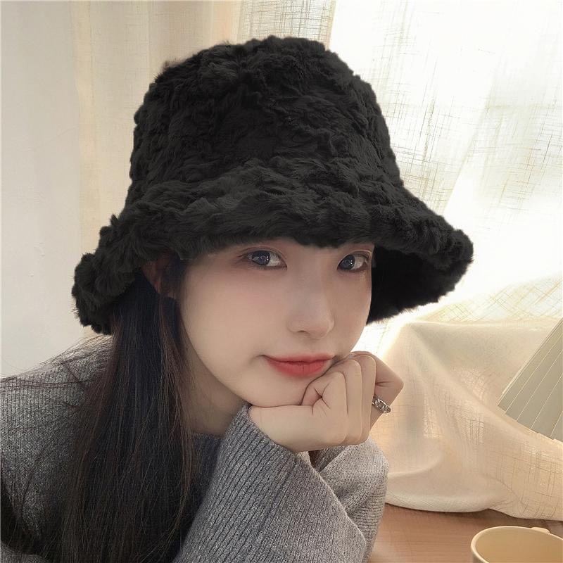 Mũ nón bucket lông mịn phong cách Ulzzang