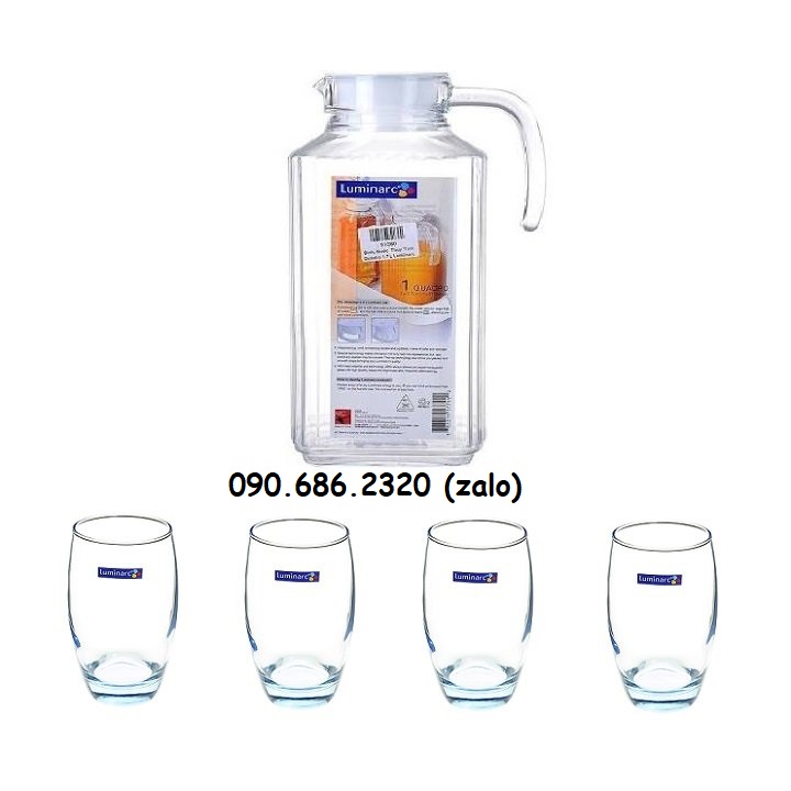 [HCM]bộ bình và ly thủy tinh luminarc - bình và ly thủy tinh