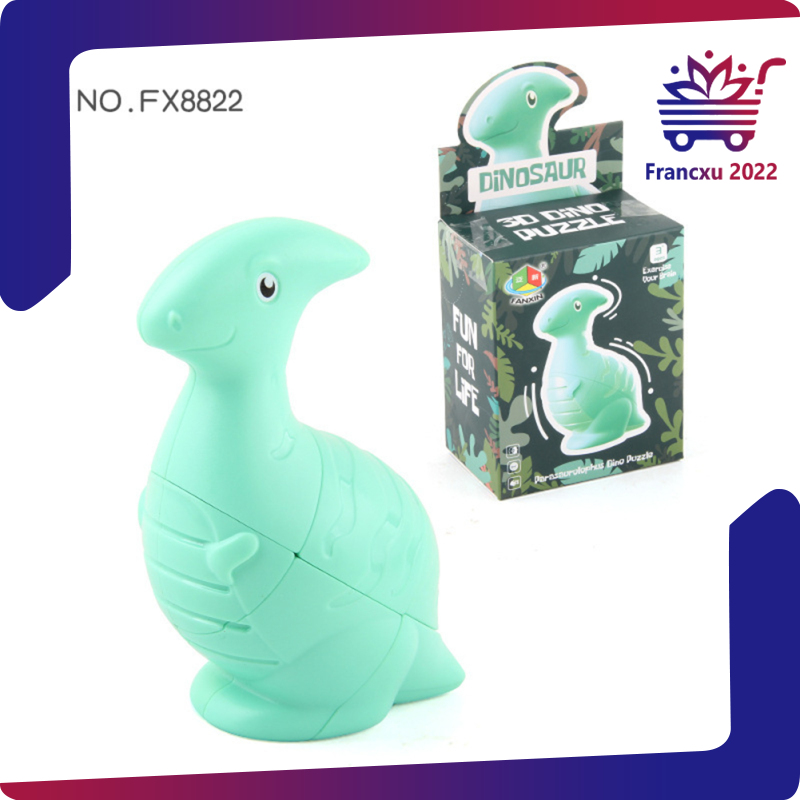 2*2 Stickerless Children Decompression Magic Cube Toy Fun Dinosaur Puzzle Cube