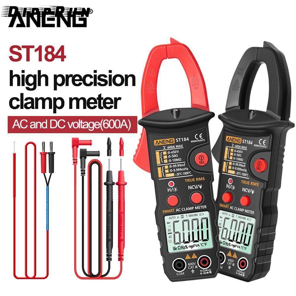 Dipprun aneng st184 Kẹp Kỹ thuật số Đồng hồ vạn năng 6000 đếm chuyên nghiệp RMS thật AC/DC Máy kiểm tra dòng điện áp Hz điện dung