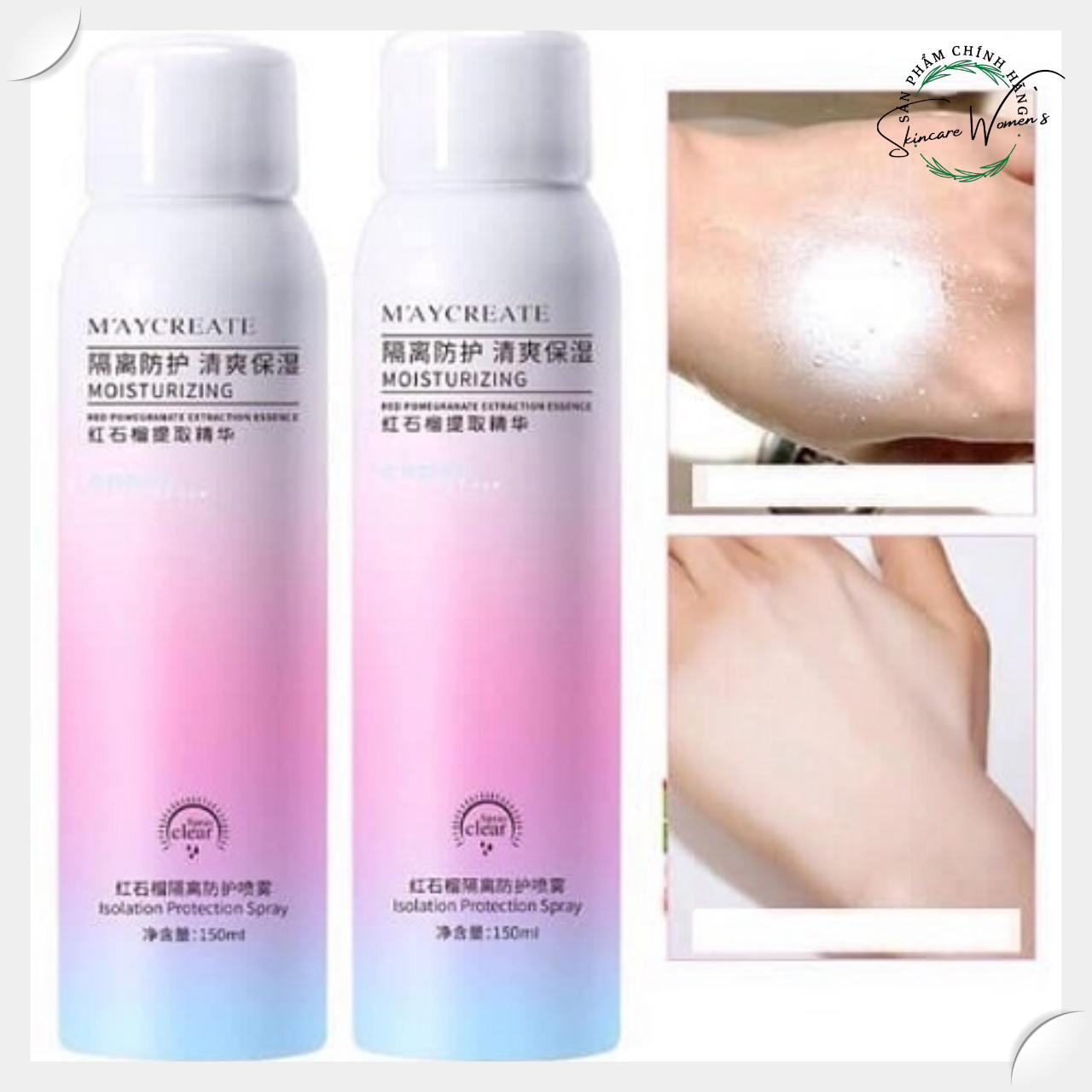Xịt chống nắng MayCreate nâng tông 150ml