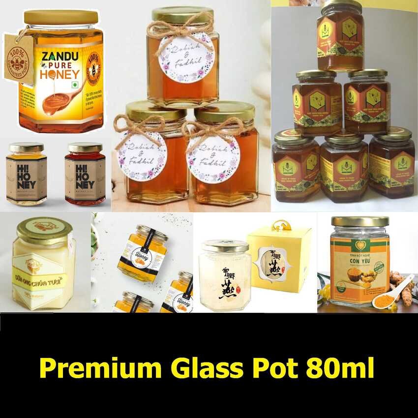 Hexagon pot 80ml – combo 10 pots/jars