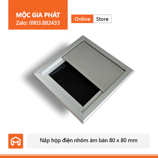 Nắp hộp điện nhôm âm bàn 80 x 80 mm