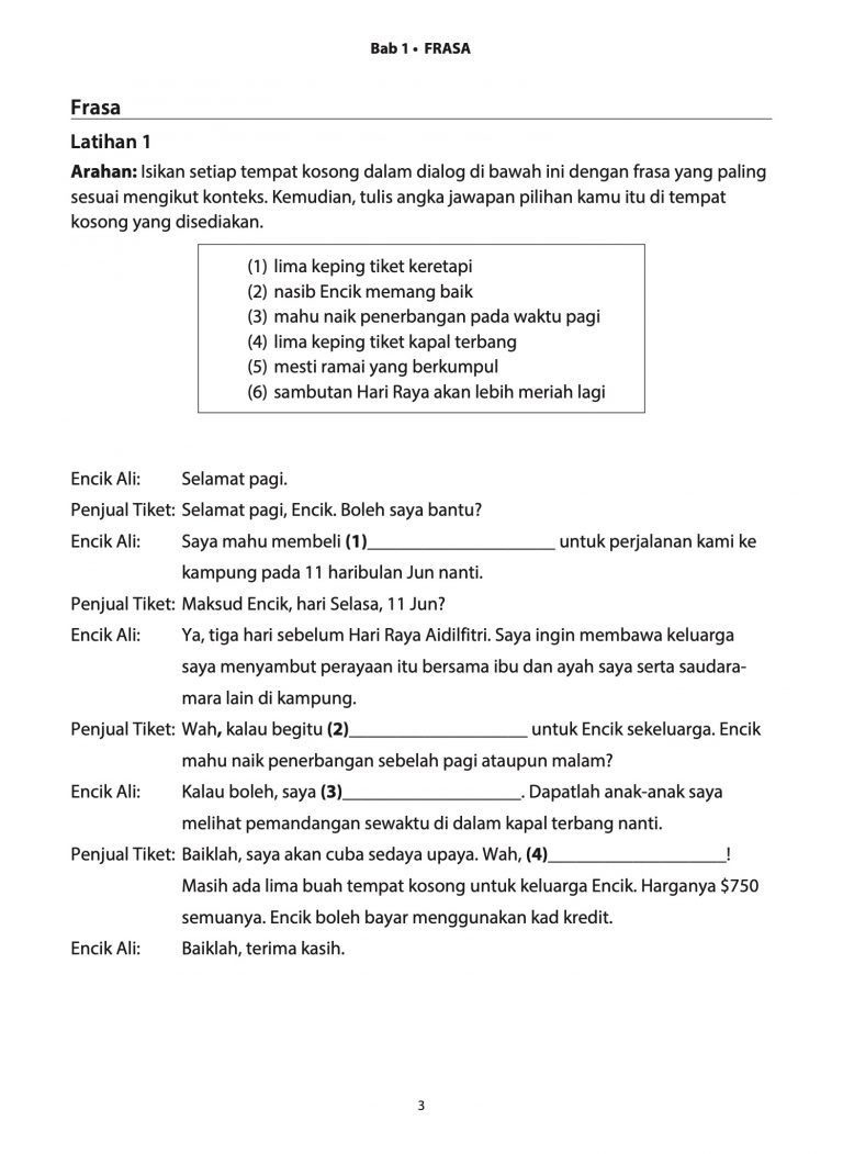 Psle Bahasa Melayu Buku 1 Latihan Intensif Frasa Lazada Singapore