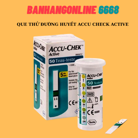 Que thử đường huyết accu check active - đức + 10kim chích máu