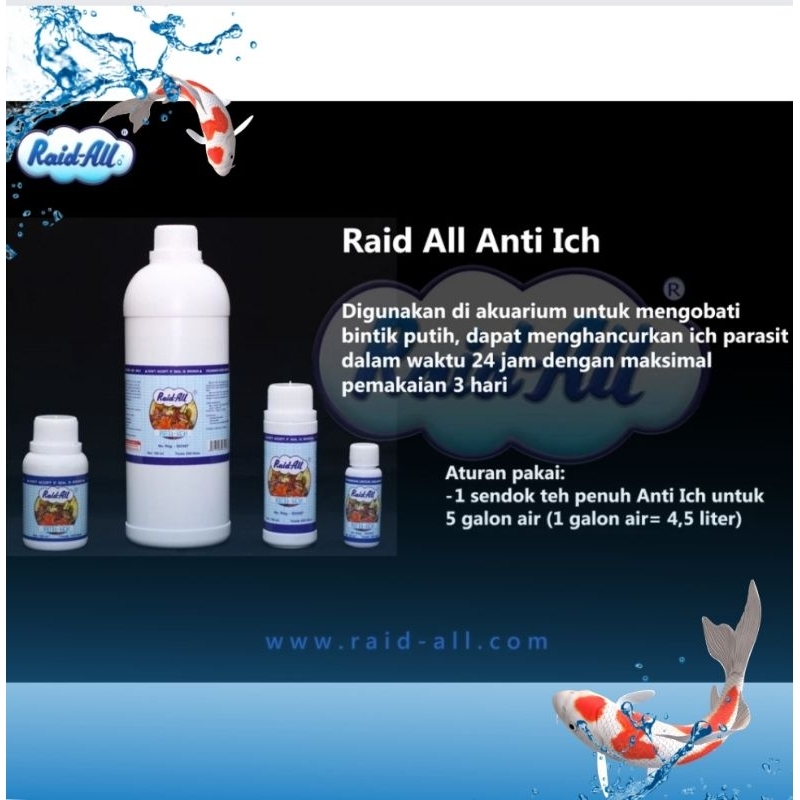 Obat ikan anti jamur RAID ALL ANTI ICH 30 ml