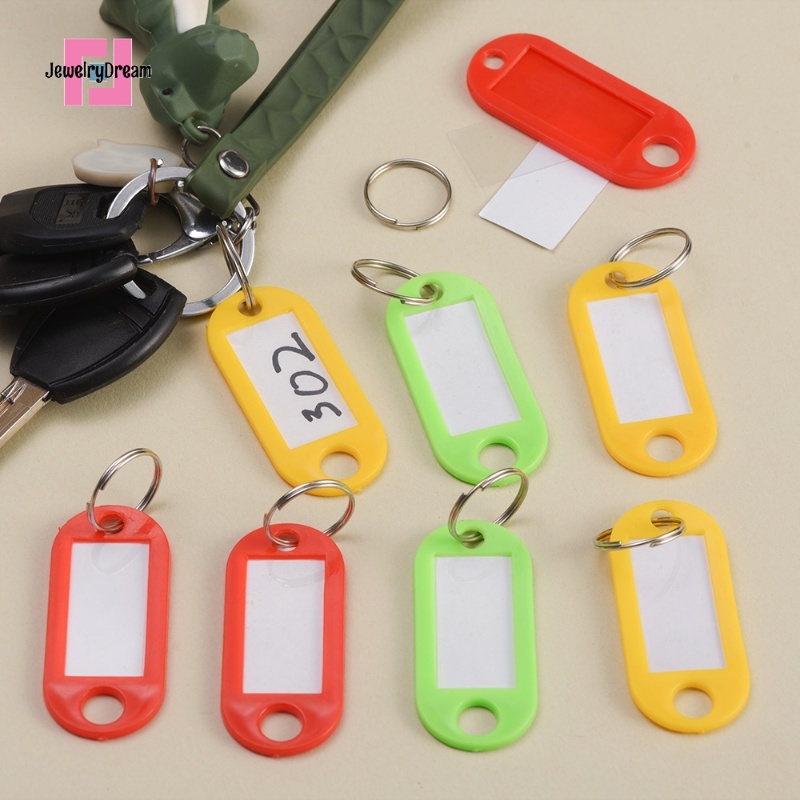 [ Quick Shipment ]10pcs Universal Plastic Luggage Identifier Label Keychain DIY Baggage Name Card Tag with Split Key Ring Number Classification Card Keychains