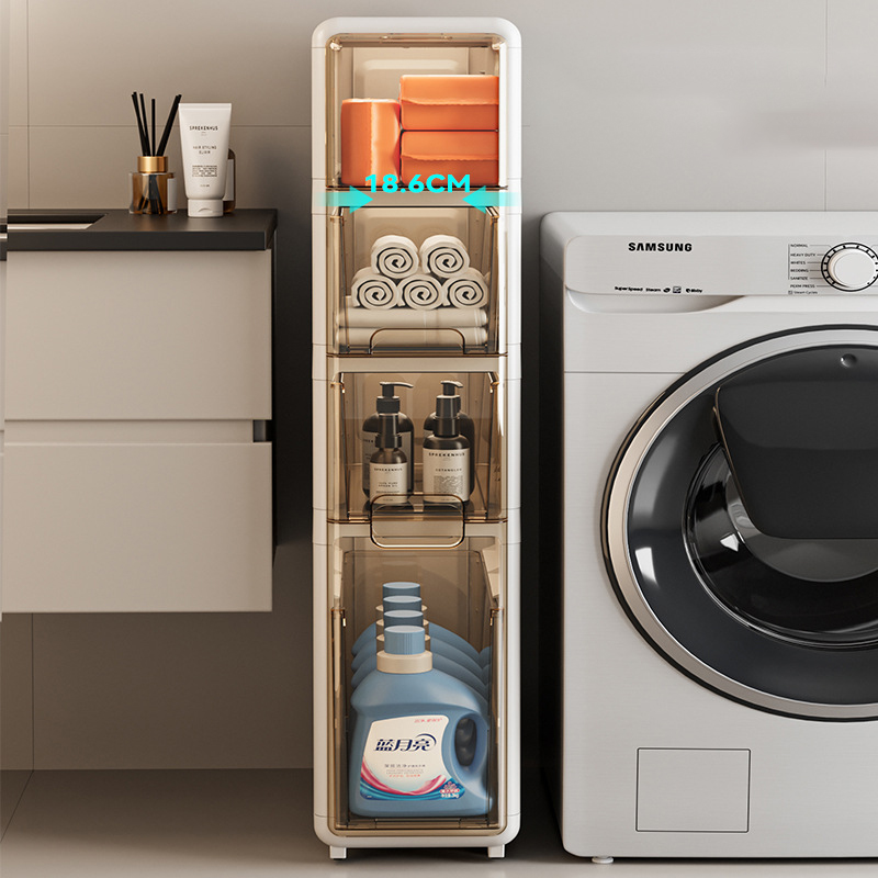 Kitchen, refrigerator, storage cabinet, bathroom gap, drawer-type waterproof storage cabinet, simple four-layer sideboard