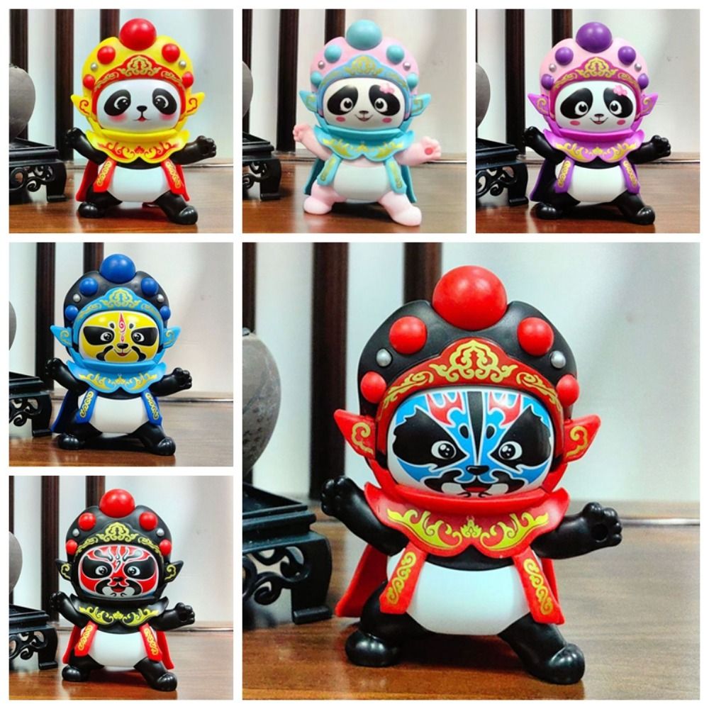 Collectible Model Peking Opera Figure Opera Face Changing Doll Traditional National Culture Panda Face-changing Toy Doll Sichuan Opera DIY Crafts Opera Face Makeup Toy Kids Playing Supplies.