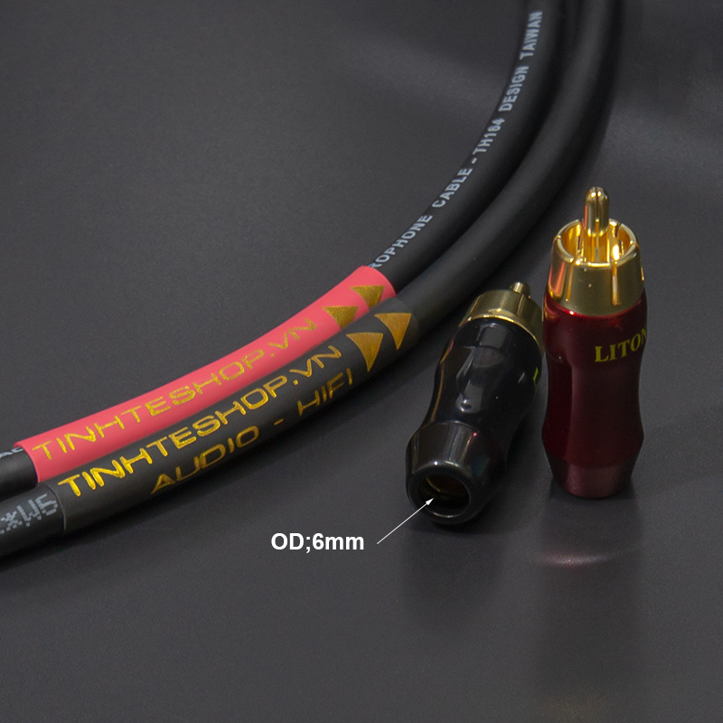 Bộ 2 đầu hàn jack AV nhân đồng mạ vàng 24K OD6mm - Jack hoa sen AV