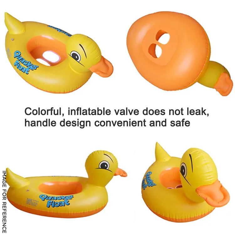 Duck Baby Floats Tube, Inflatable Duck Pool Float, Baby Floating Seat, Children Swim Ring, Kids Inflatable Floats, Yellow Duck Seat Boat for Toddler Without Handle - Random Multicolor & Charecter Art # OFA - DuBo-WoHan-T&G-90300-0004. 