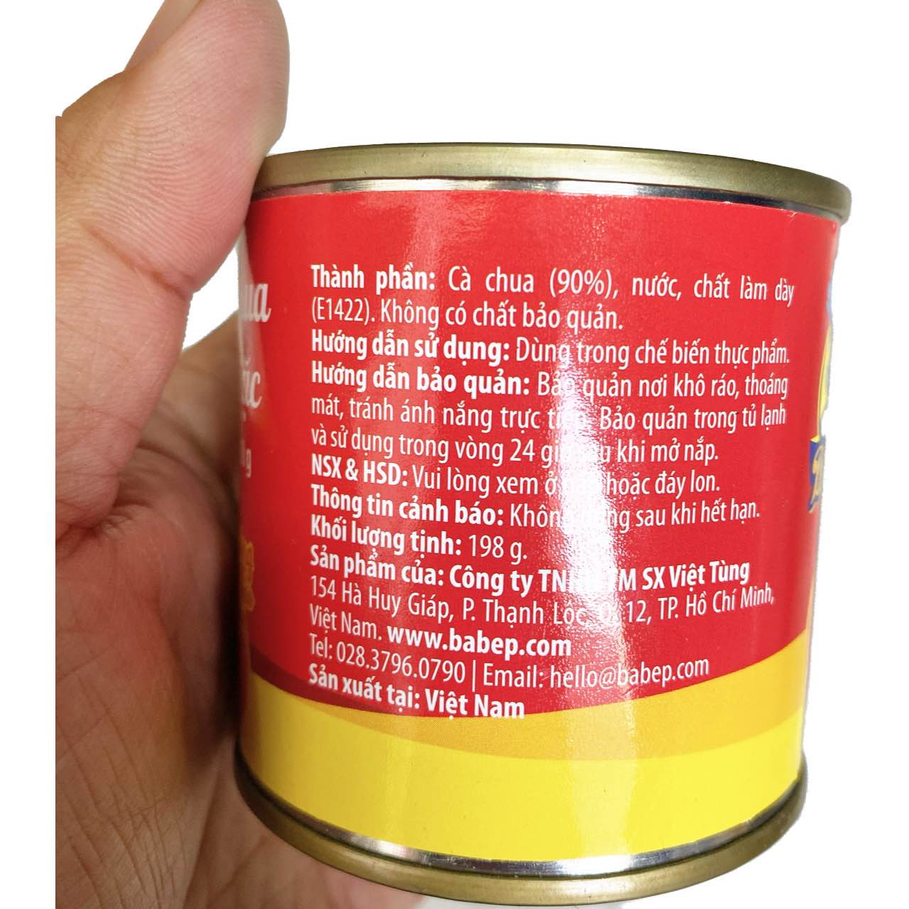LON 198gr CÀ CHUA CÔ ĐẶC BÀ BẾP (DATE MỚI 12 THÁNG) BÁCH HÓA UY TÍN