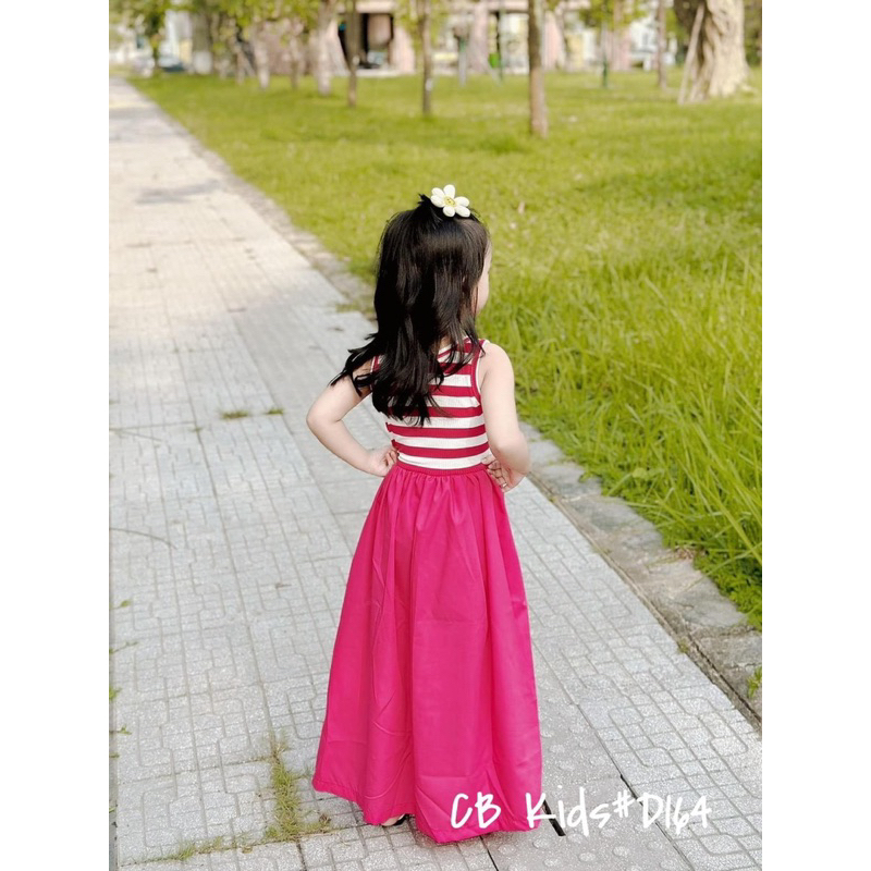 Váy đầm sát nách kẻ ngang D164 cho bé gái