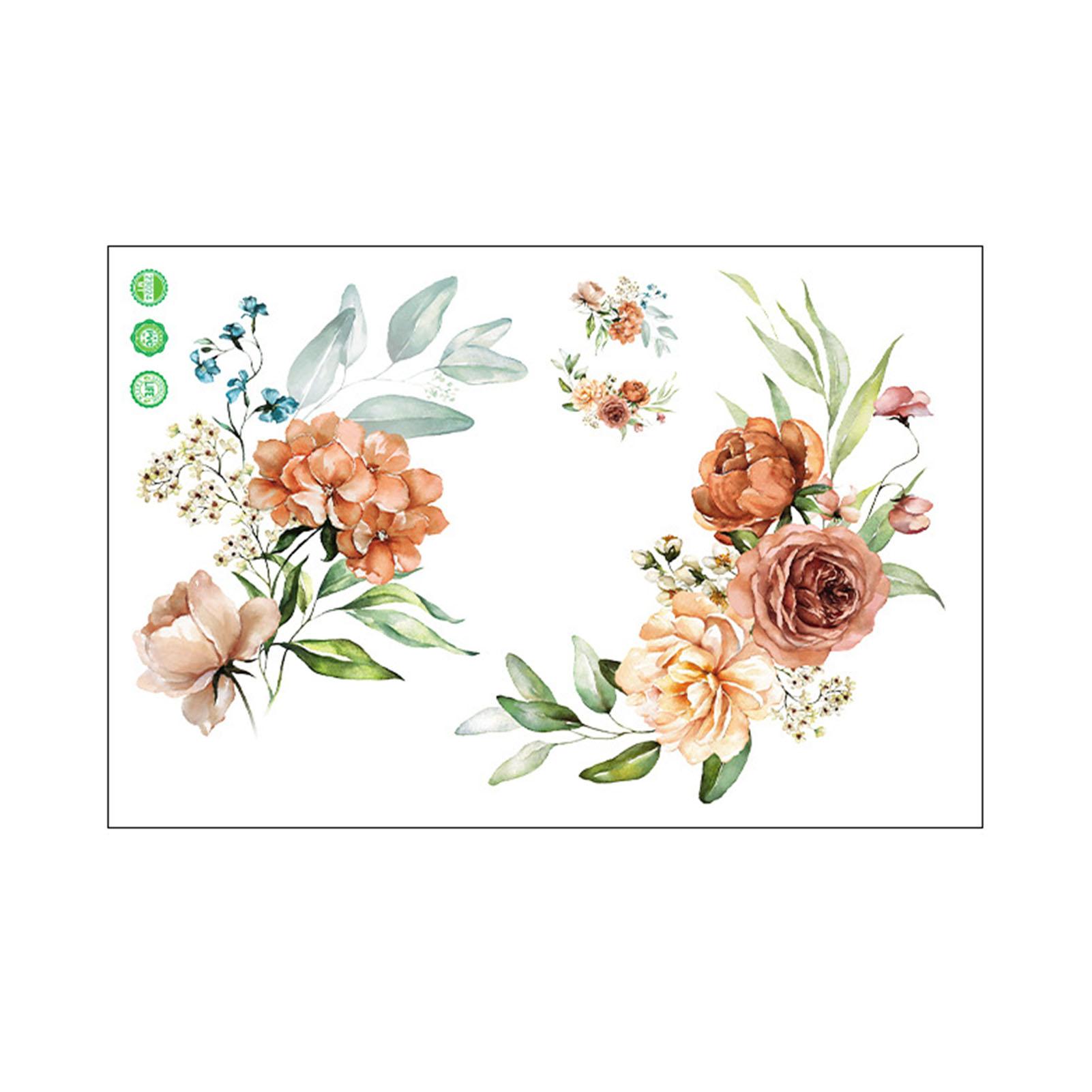 Venicenight Colorful Flower Toilet Sticker Removable Self-adhesive Waterproof PVC Bathroom Wall Art Decoration Decal Home Supplies