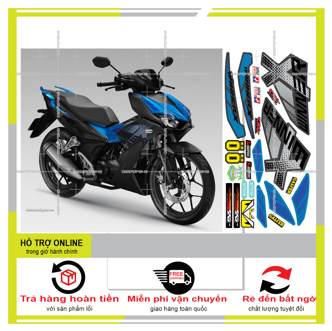 TEM RỜI WINNER X MẪU ZIN XANH ĐEN