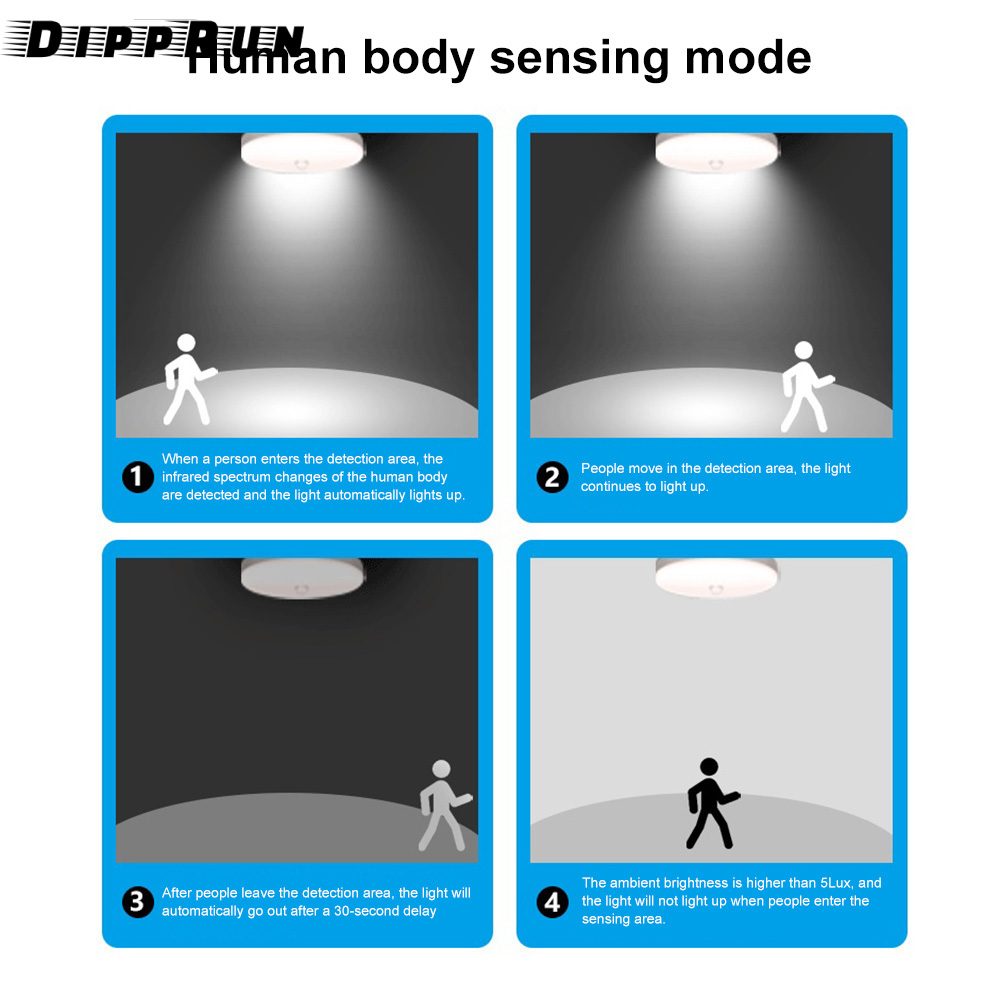 DIPPRUN 4-12V PIR Motion Sensor 4-7M Switch IR Infrared Human Body Induction Sensor Detector Switch for LED Light Switch