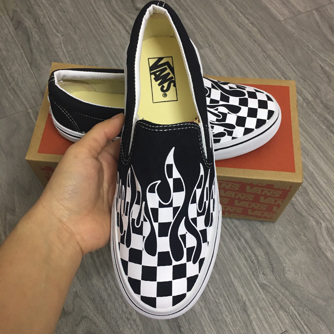 [TẶNG HỘP+TẤT] Giày thể thao van old skool hoa cúc size 36 đến 43