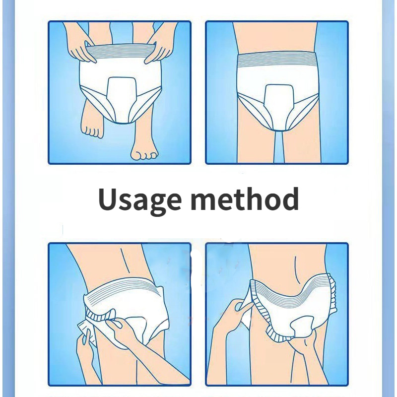 10 Pcs Adult Diapers Disposable Elderly Diapers Unisex Dry Breathable Adult  Leak-Proof Pants