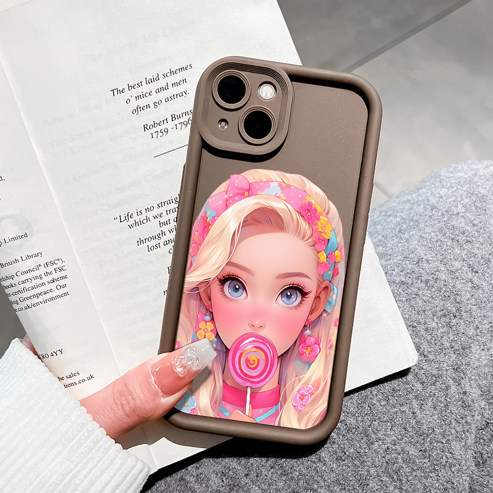 ZCSIBORUI for Infinix Note 30 4G 5G Back Cover Pink Lollipop Barbie Pattern Soft Camera Protection Rubber Square Ladder Phone Case. 