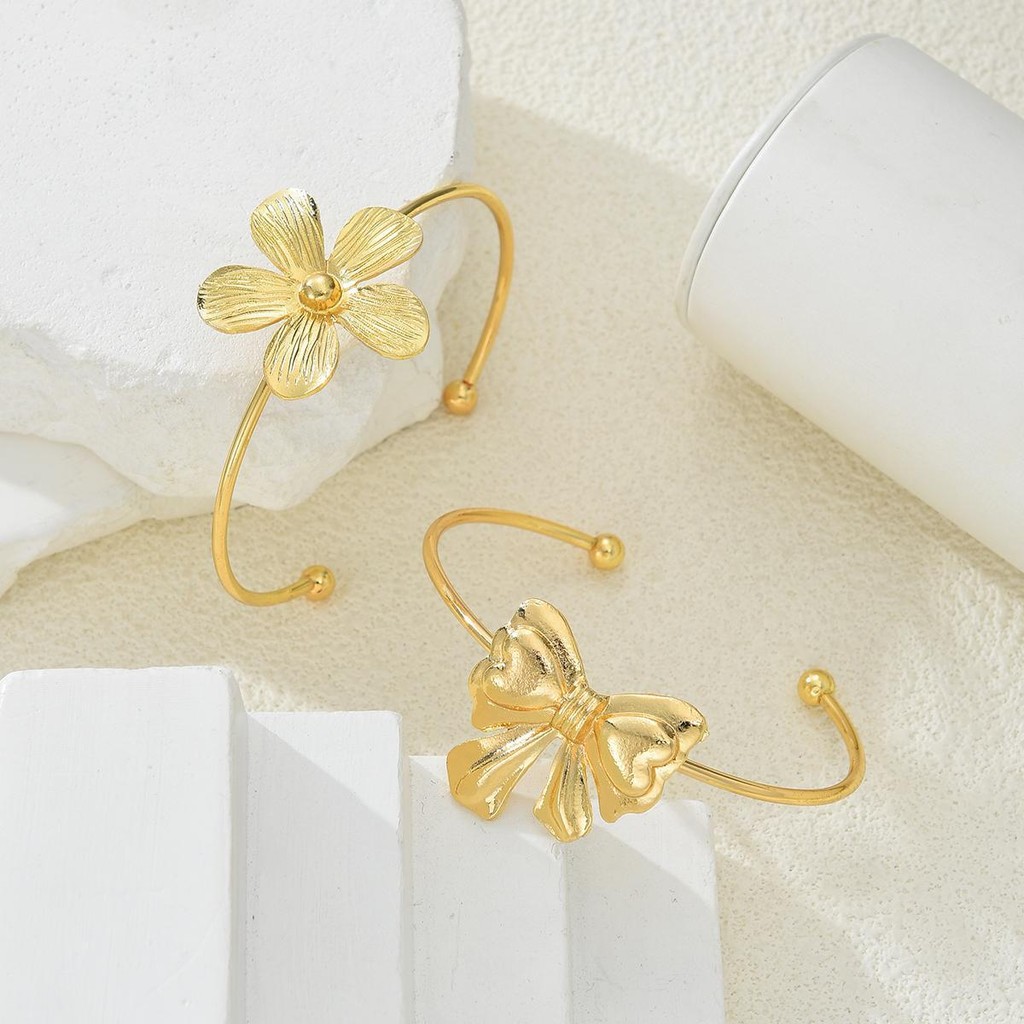 New%202025%202Pcs/Set%20Buy%201%20Take%201%20Retro%20Bow%20Knot%20Bracelet%20Bangles%20for%20Women%20Girl%20Gold%20Metal%20Fashion%20Accessories%20Gifts%20-%20Image%205
