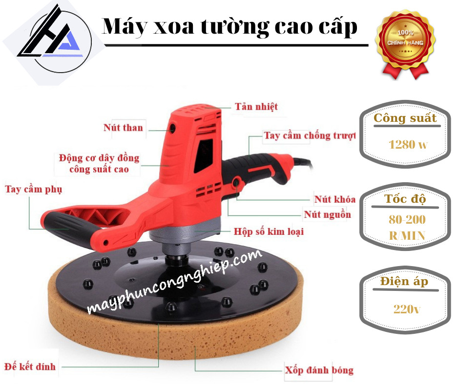 Máy Xoa Vữa Trát Tường đánh bóng 1280w - khấy sơn máy trà nhám - máy đánh bóng đa năng 380mm bảo hành 6 tháng.