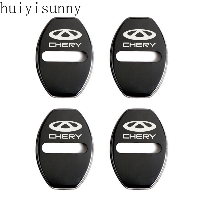 Huiyisunny 4Pcs Metal Car Door Lock Covers Sticker Emblem Decal For Chery Arrizo Tiggo 8 7 6 4 5x Pro Omoda 5 FX Fulwin Face QQ Accessories.