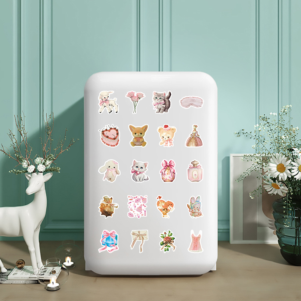 50 Coquette Cute Pink Stickers Decorative Stickers