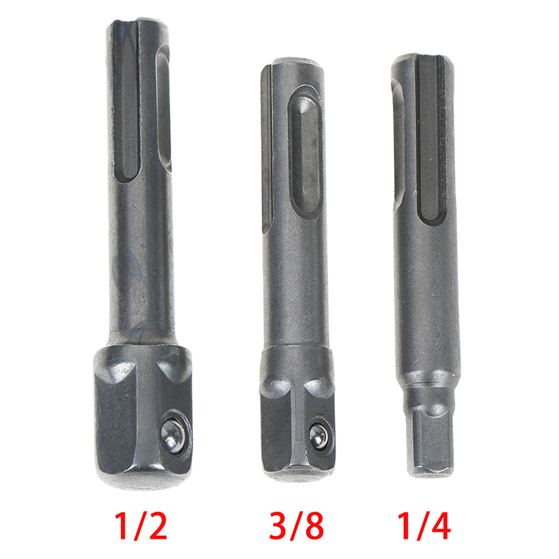 3pcs sds socket driver set drill bit adaptor 3/8 1/4 1/2" hex shank converter