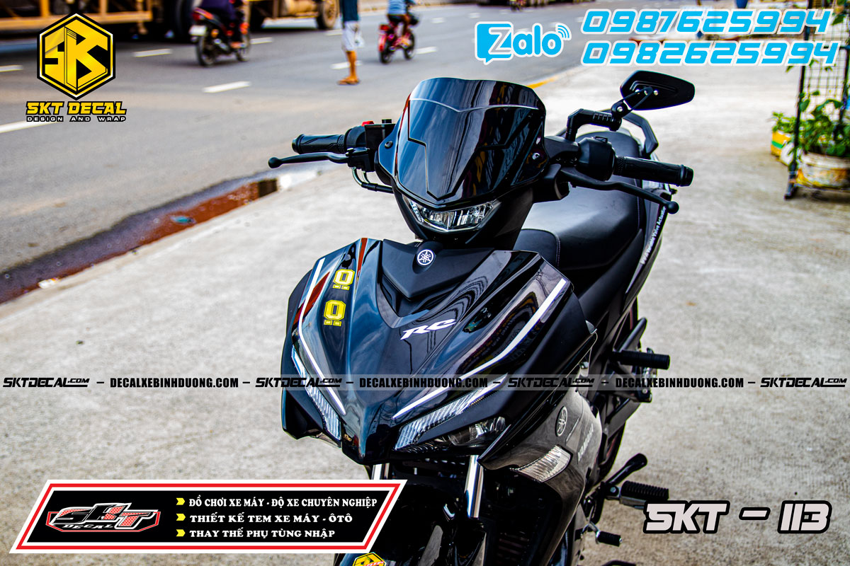 tem rời exciter 155 đen bạc phong cách zin 113